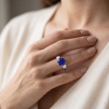 Natural Sapphire Ring 3.50ct - White Gold 14K