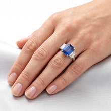 Natural Sapphire Ring 3.50ct - White Gold 14K