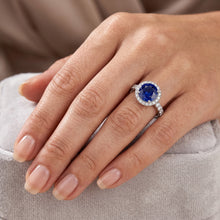 Natural Sapphire Ring 3.50ct - White Gold 14K