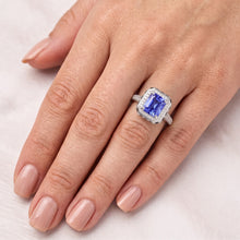 Natural Sapphire Ring 3.50ct - White Gold 14K