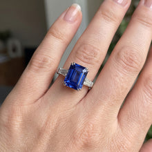 Natural Sapphire Ring 3.50ct - White Gold 14K