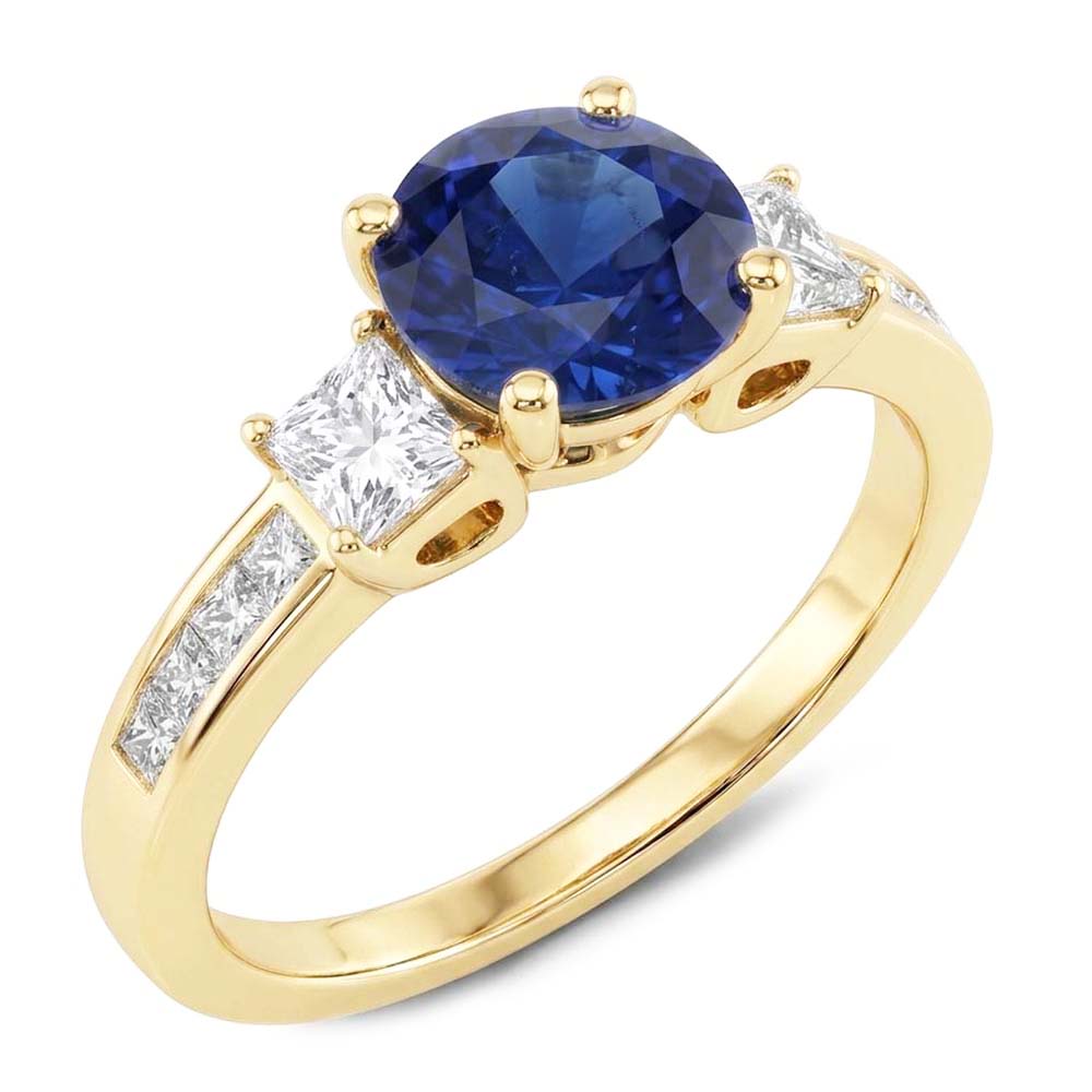 Natural Sapphire Ring 3.50ct - Yellow Gold 14K