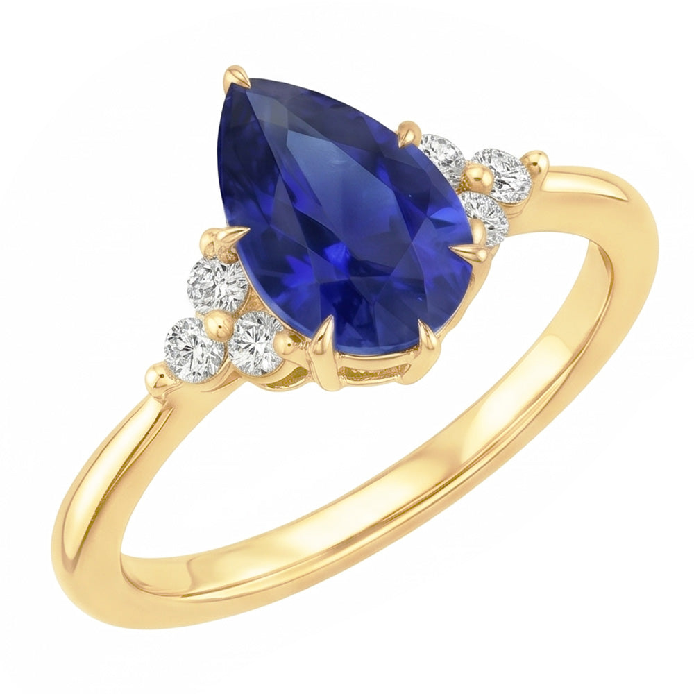 Natural Sapphire Ring 3.50ct - Yellow Gold 14K