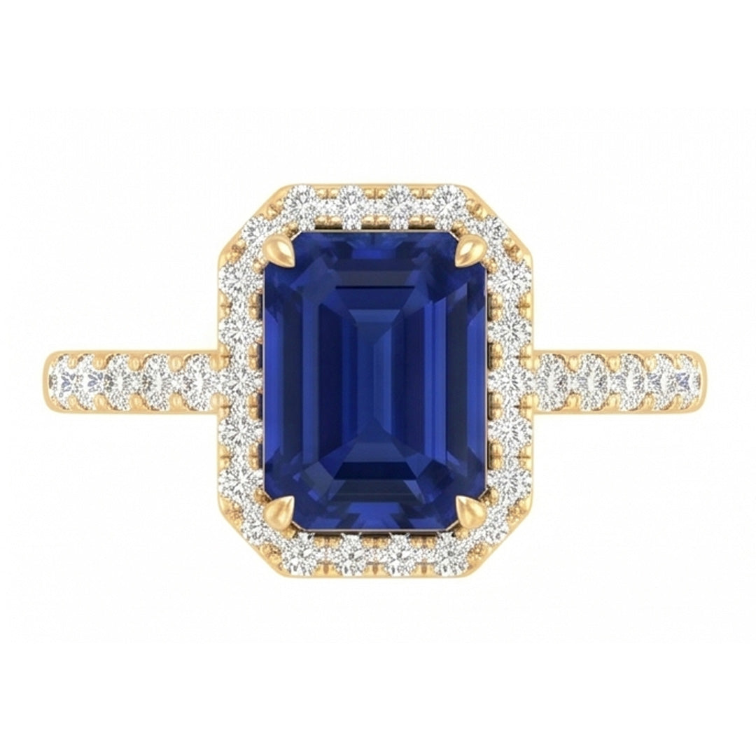 Natural Sapphire Ring 3.50ct - Yellow Gold 14K