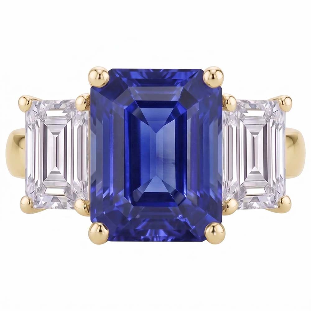 Natural Sapphire Ring 3.50ct - Yellow Gold 14K