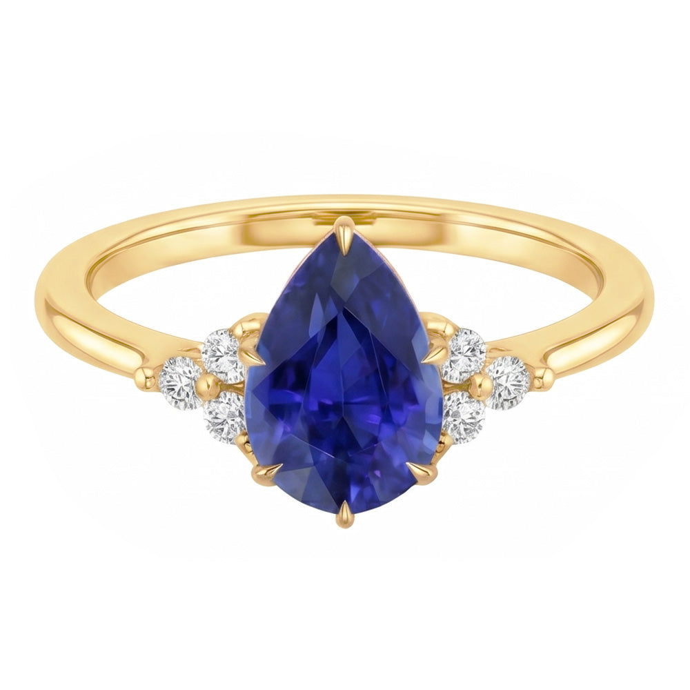 Natural Sapphire Ring 3.50ct - Yellow Gold 14K