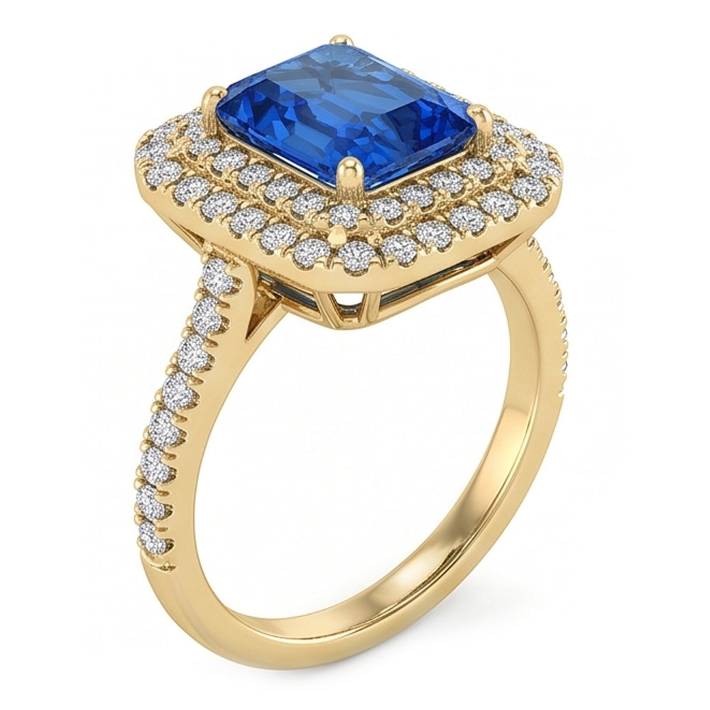 Natural Sapphire Ring 3.50ct - Yellow Gold 14K