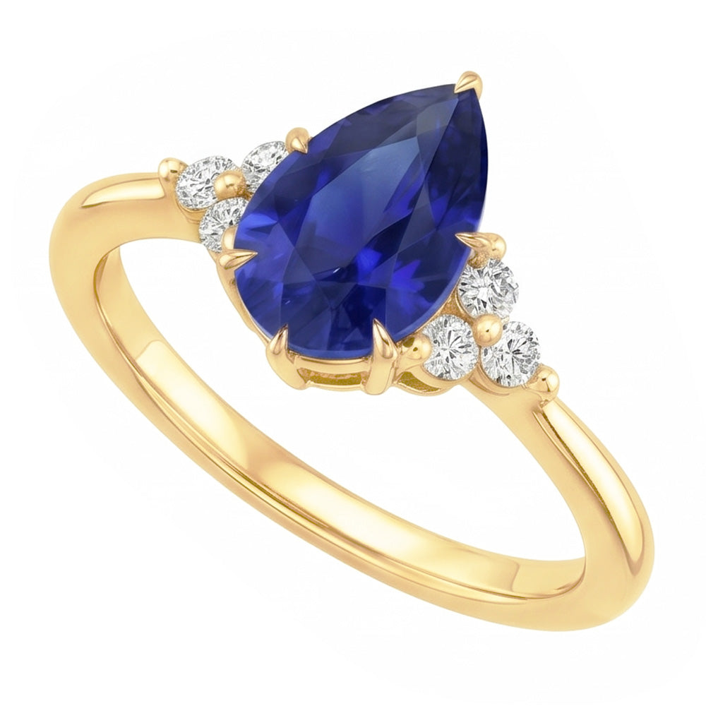 Natural Sapphire Ring 3.50ct - Yellow Gold 14K