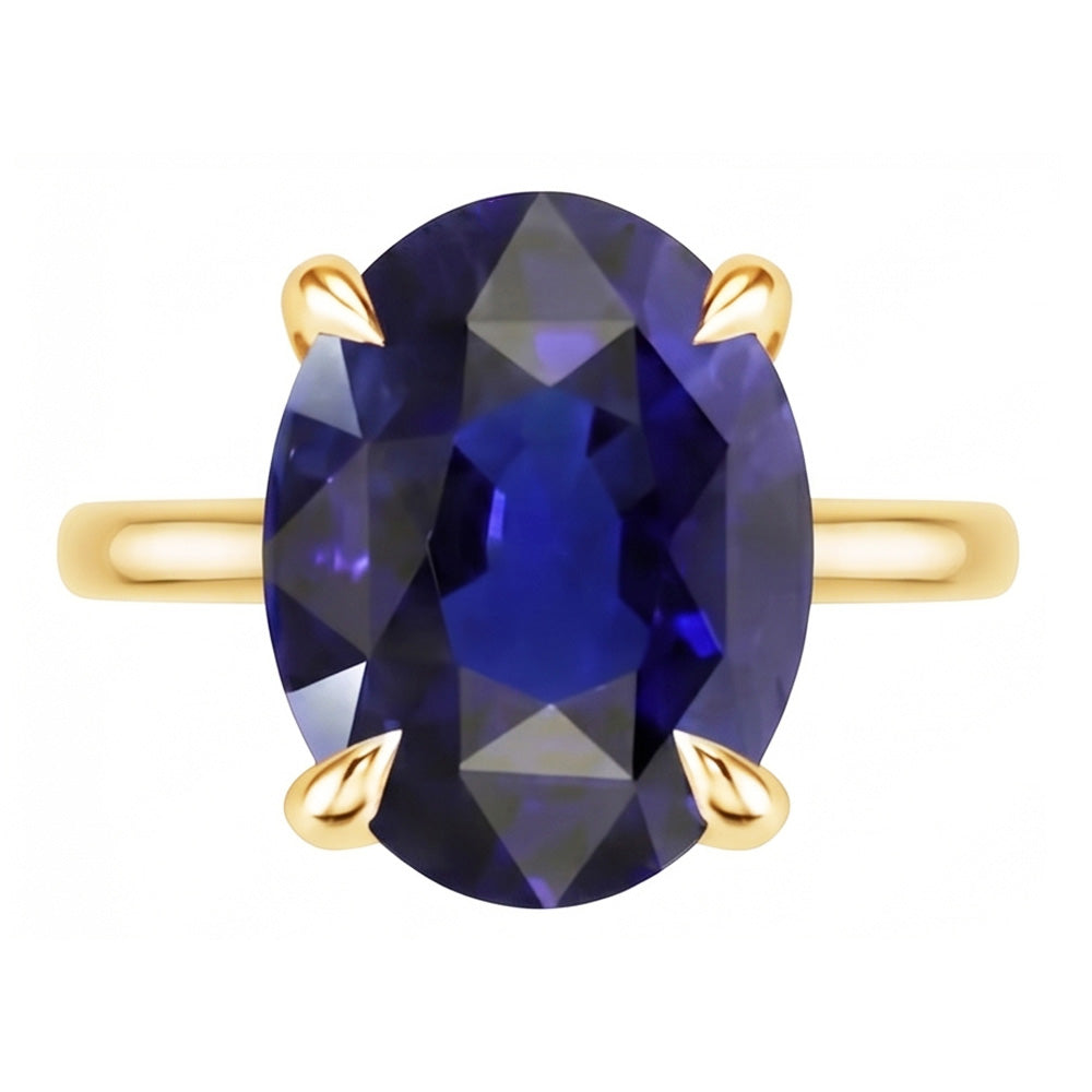 Natural Sapphire Ring 3.50ct - Yellow Gold 14K