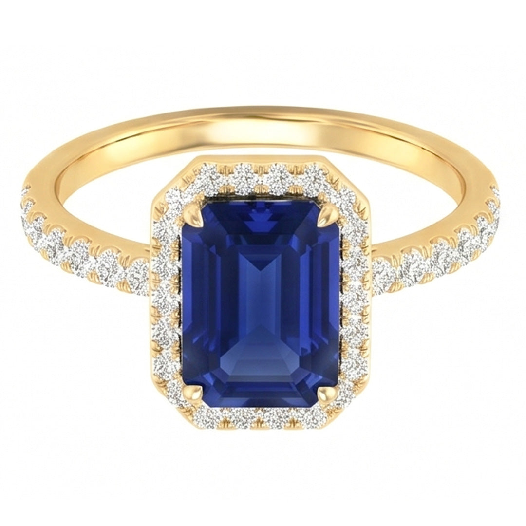 Natural Sapphire Ring 3.50ct - Yellow Gold 14K