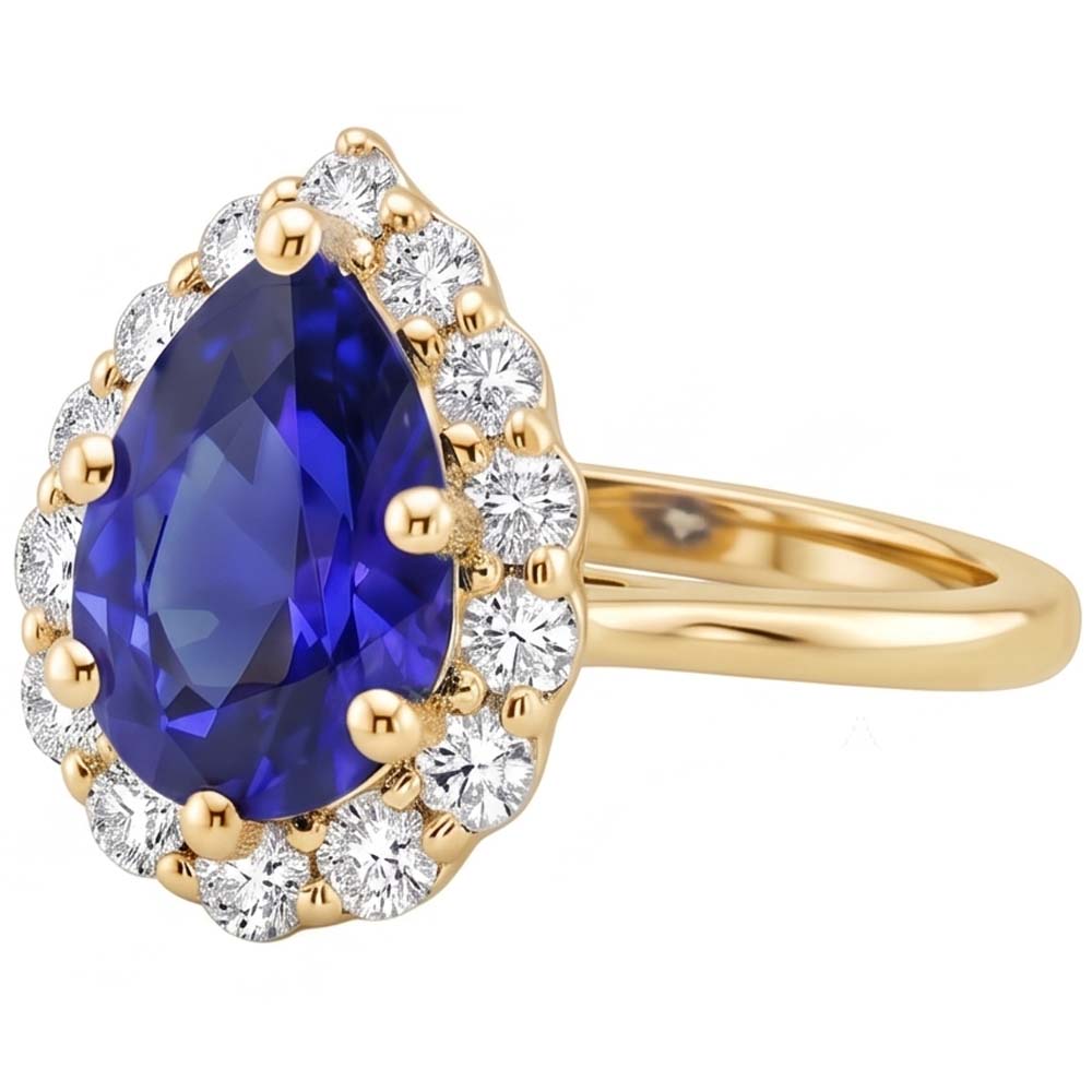 Natural Sapphire Ring 3.50ct - Yellow Gold 14K