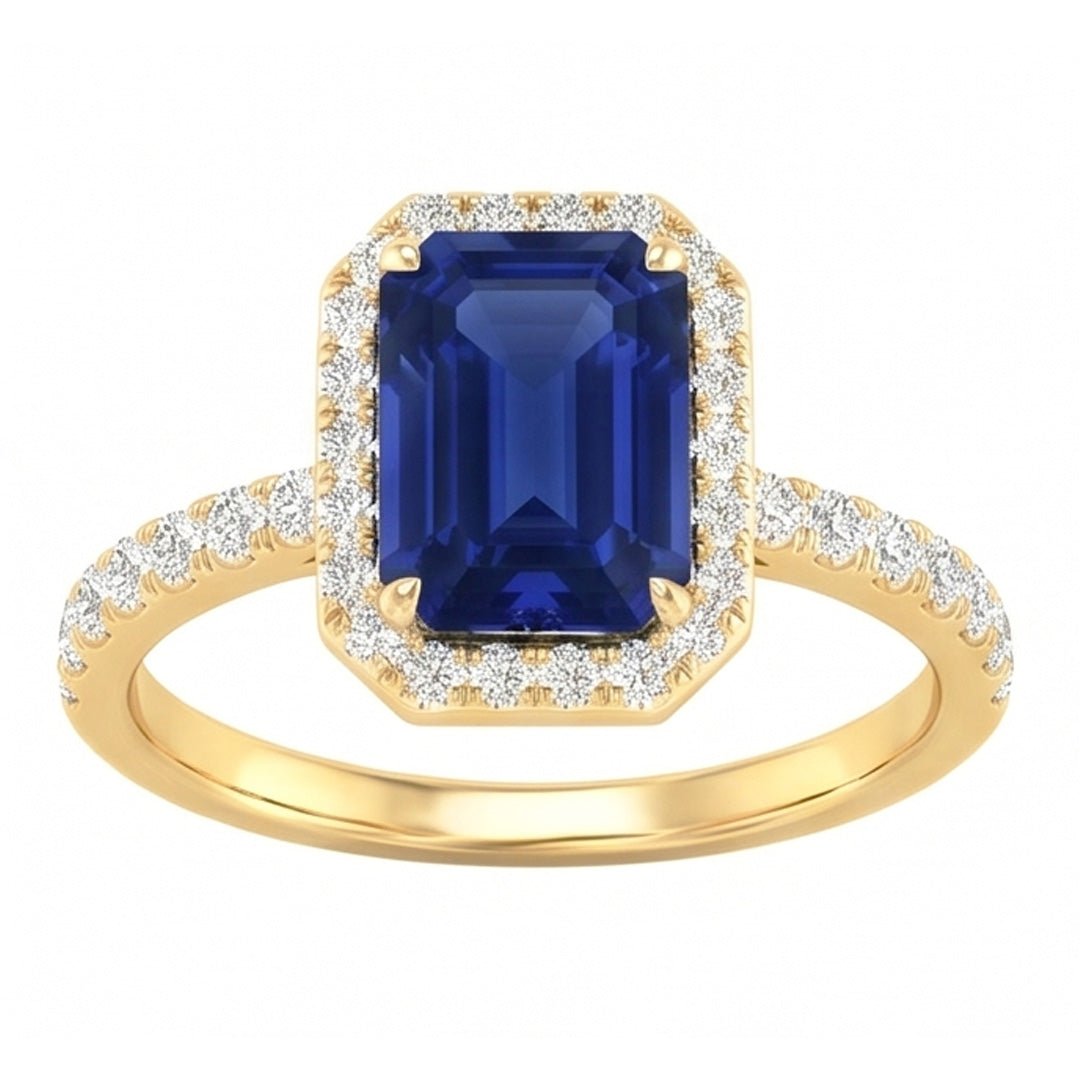 Natural Sapphire Ring 3.50ct - Yellow Gold 14K