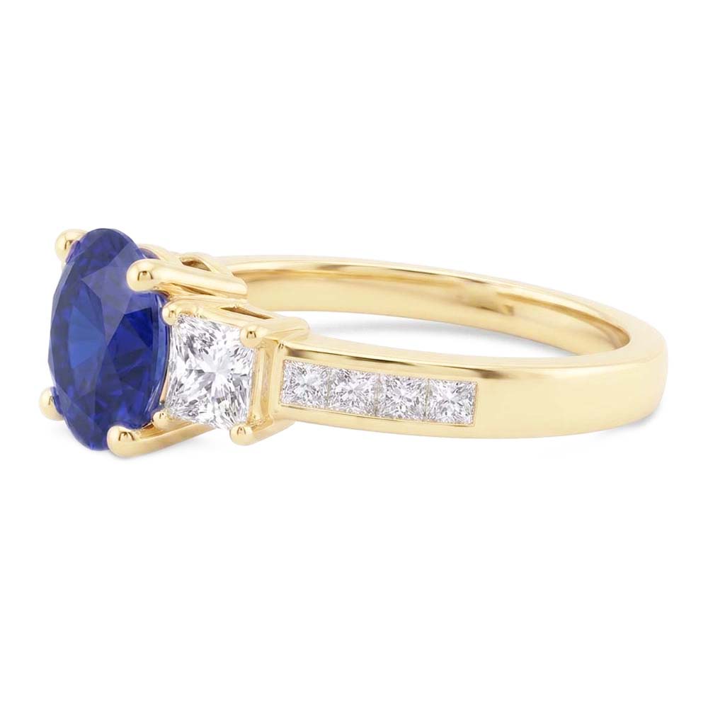 Natural Sapphire Ring 3.50ct - Yellow Gold 14K