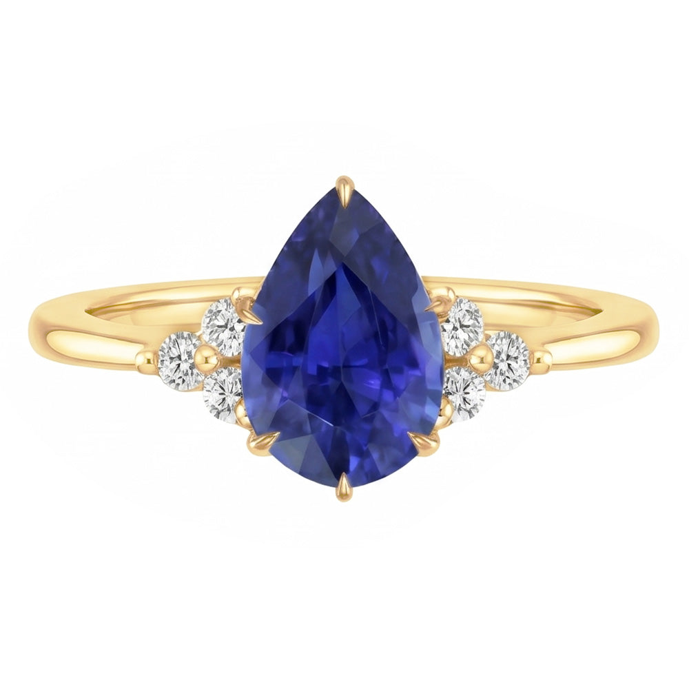Natural Sapphire Ring 3.50ct - Yellow Gold 14K