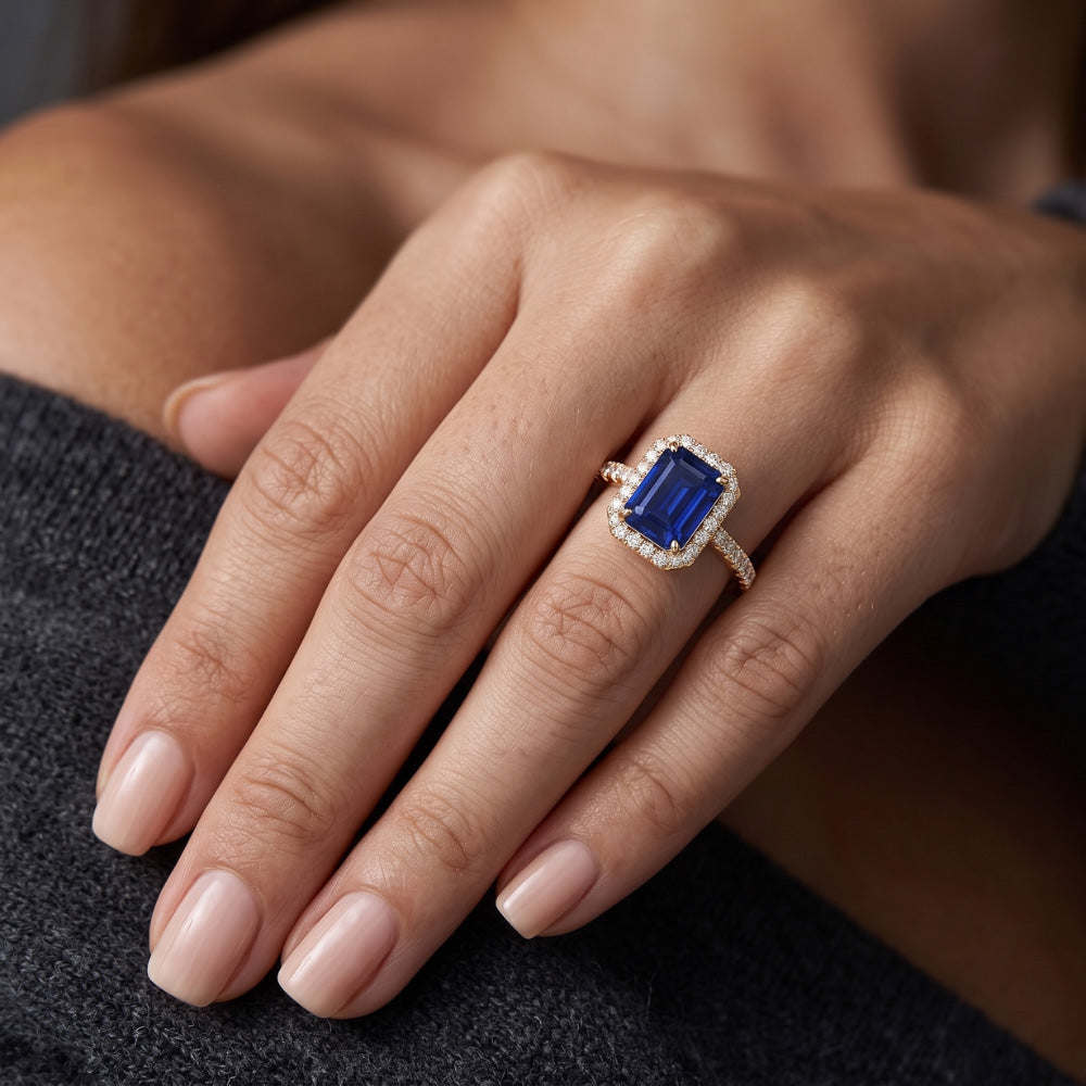 Natural Sapphire Ring 3.50ct - Yellow Gold 14K