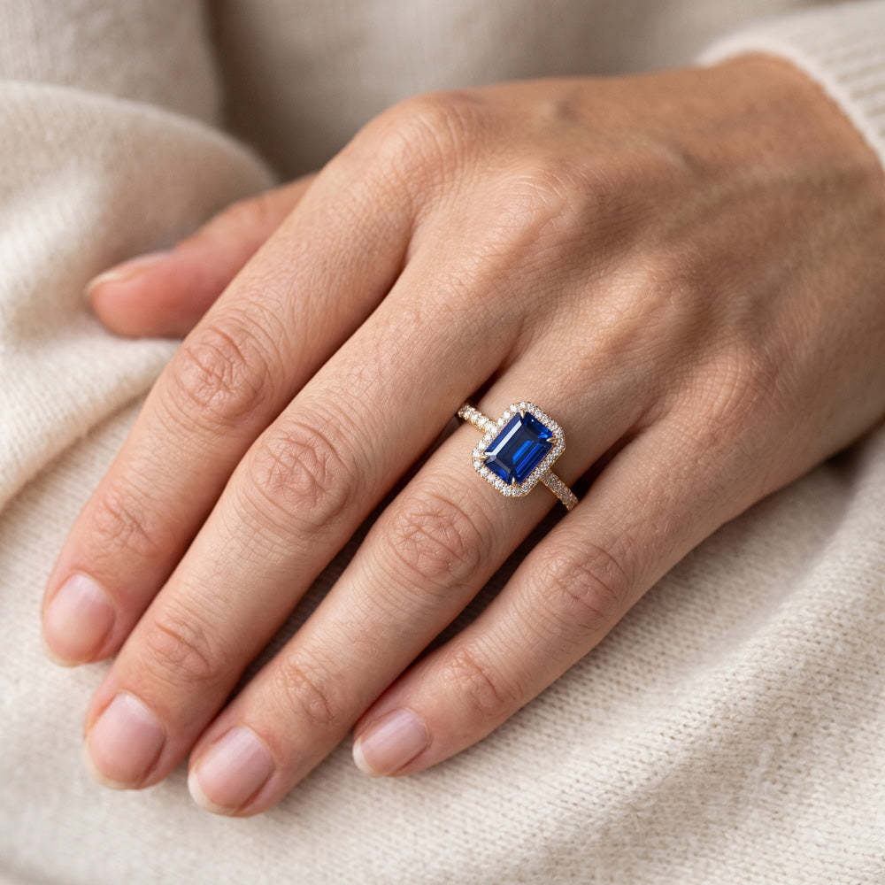 Natural Sapphire Ring 3.50ct - Yellow Gold 14K