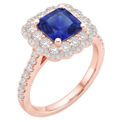 Natural Sapphire Ring 3.75ct - Rose Gold 14K
