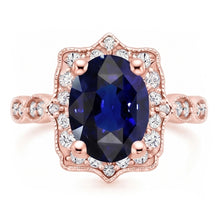 Natural Sapphire Ring 3.75ct - Rose Gold 14K