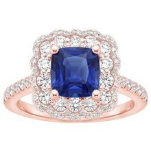 Natural Sapphire Ring 3.75ct - Rose Gold 14K