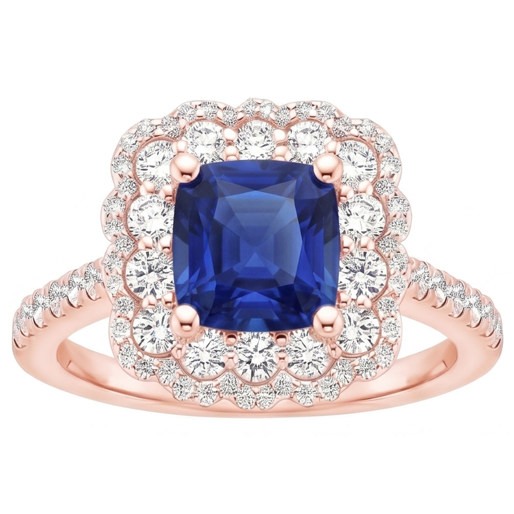 Natural Sapphire Ring 3.75ct - Rose Gold 14K