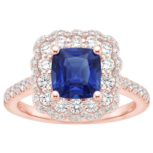 Natural Sapphire Ring 3.75ct - Rose Gold 14K