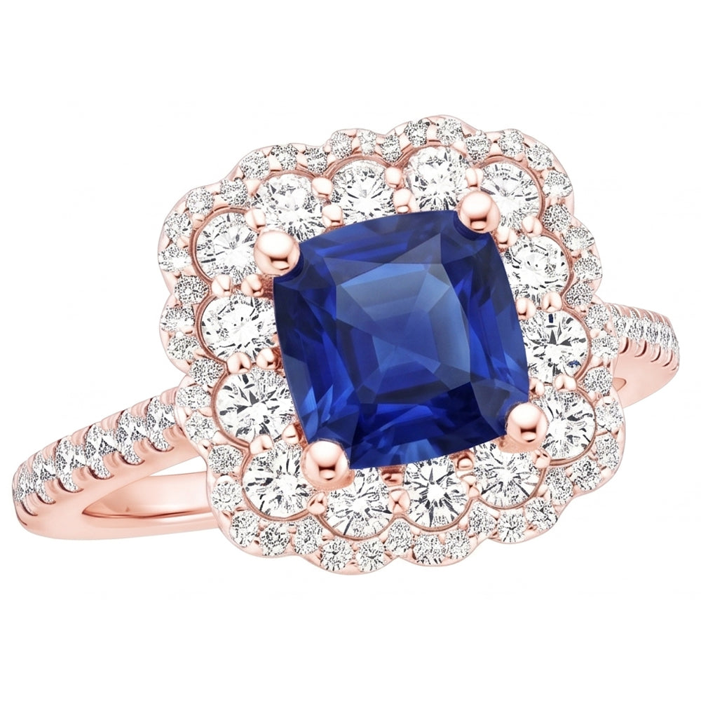 Natural Sapphire Ring 3.75ct - Rose Gold 14K
