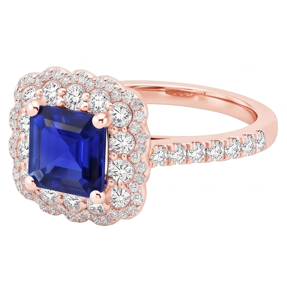 Natural Sapphire Ring 3.75ct - Rose Gold 14K