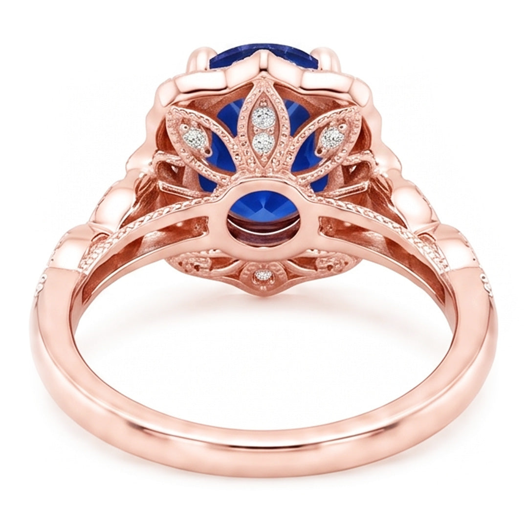 Natural Sapphire Ring 3.75ct - Rose Gold 14K