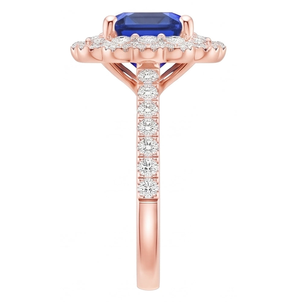 Natural Sapphire Ring 3.75ct - Rose Gold 14K