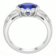 Natural Sapphire Ring 3.75ct - White Gold 14K