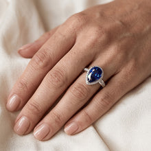 Natural Sapphire Ring 3.75ct - White Gold 14K