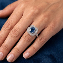 Natural Sapphire Ring 3.75ct - White Gold 14K