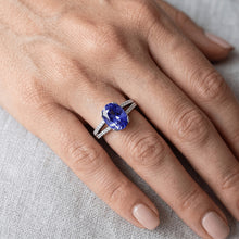 Natural Sapphire Ring 3.75ct - White Gold 14K