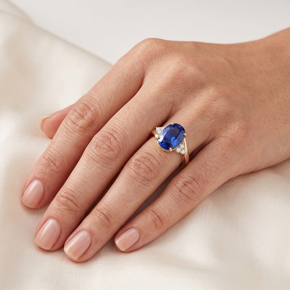 Natural Sapphire Ring 3.75ct - Yellow Gold 14K