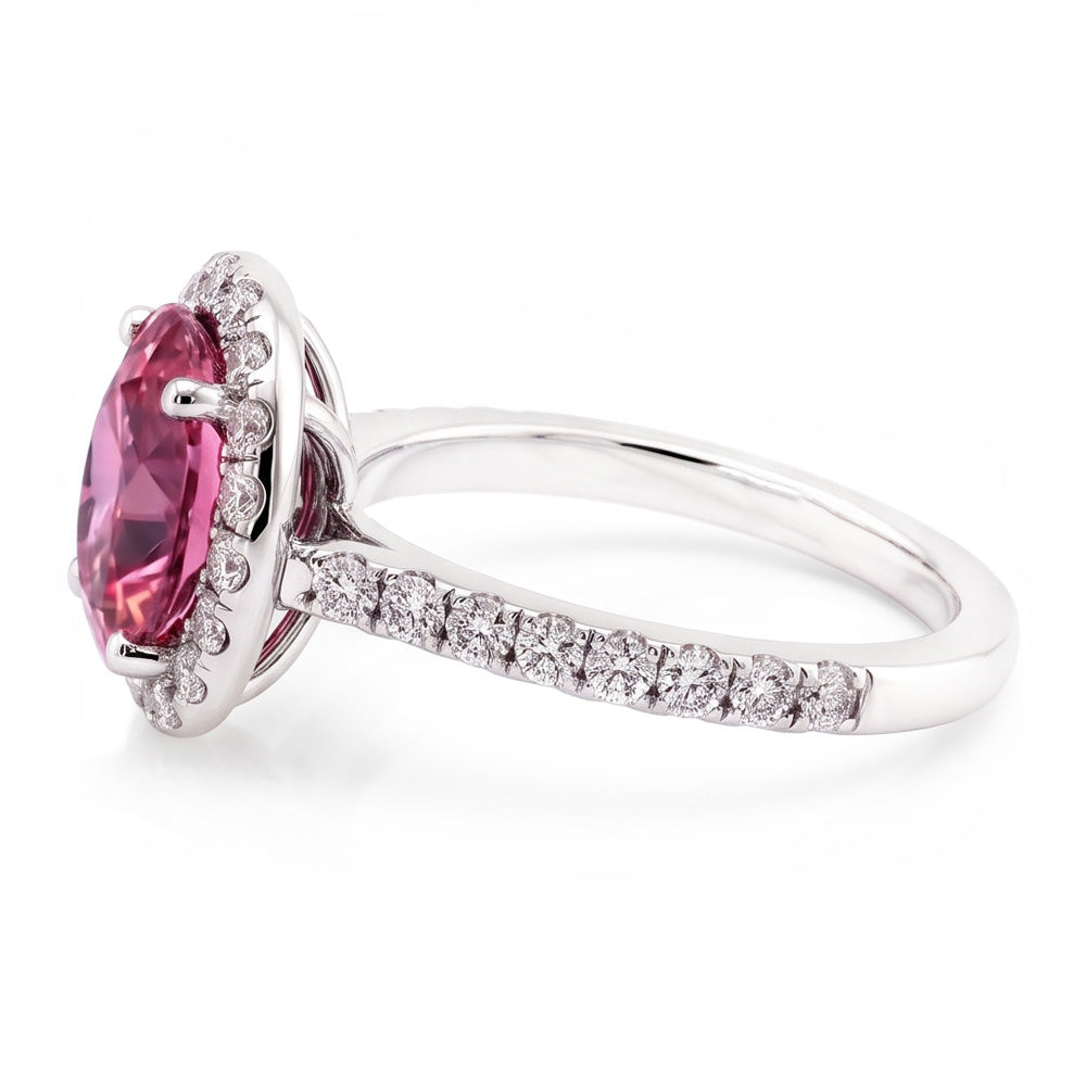 Natural Sapphire Ring 3.90ct - White Gold 14K