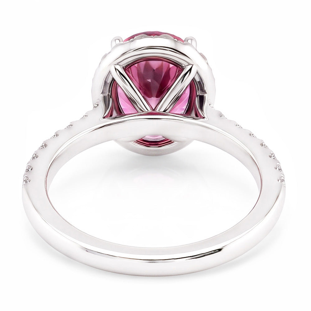 Natural Sapphire Ring 3.90ct - White Gold 14K