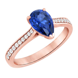 Natural Sapphire Ring 3ct - Rose Gold 14K