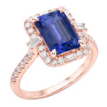 Natural Sapphire Ring 3ct - Rose Gold 14K