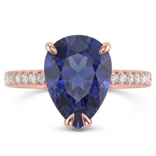 Natural Sapphire Ring 3ct - Rose Gold 14K