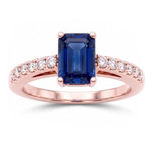 Natural Sapphire Ring 3ct - Rose Gold 14K