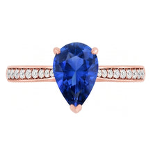 Natural Sapphire Ring 3ct - Rose Gold 14K