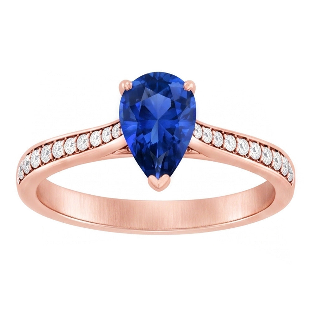 Natural Sapphire Ring 3ct - Rose Gold 14K