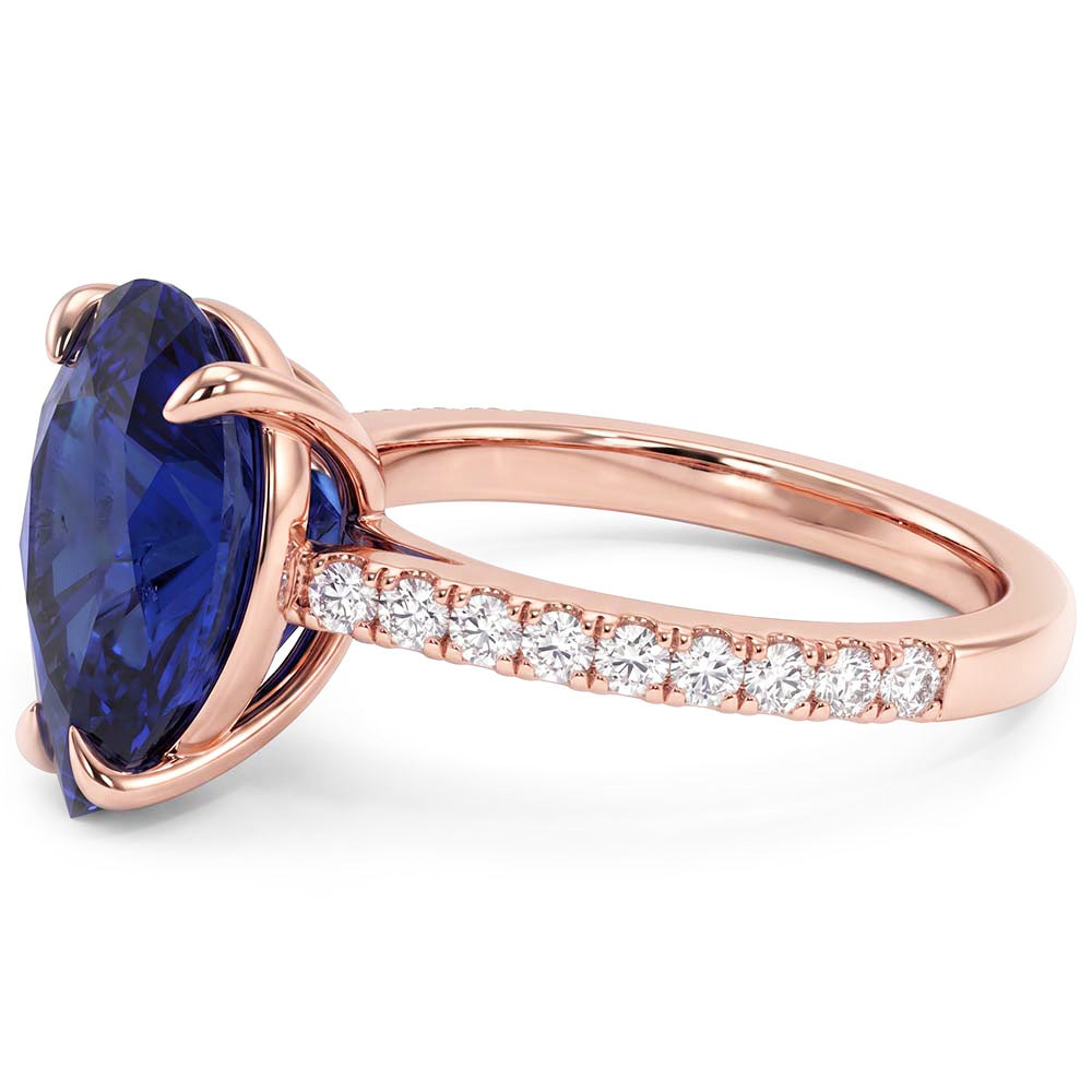 Natural Sapphire Ring 3ct - Rose Gold 14K