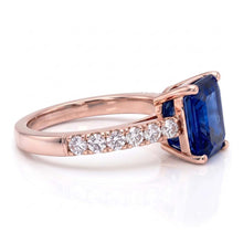 Natural Sapphire Ring 3ct - Rose Gold 14K