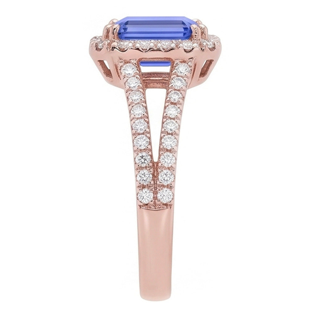 Natural Sapphire Ring 3ct - Rose Gold 14K