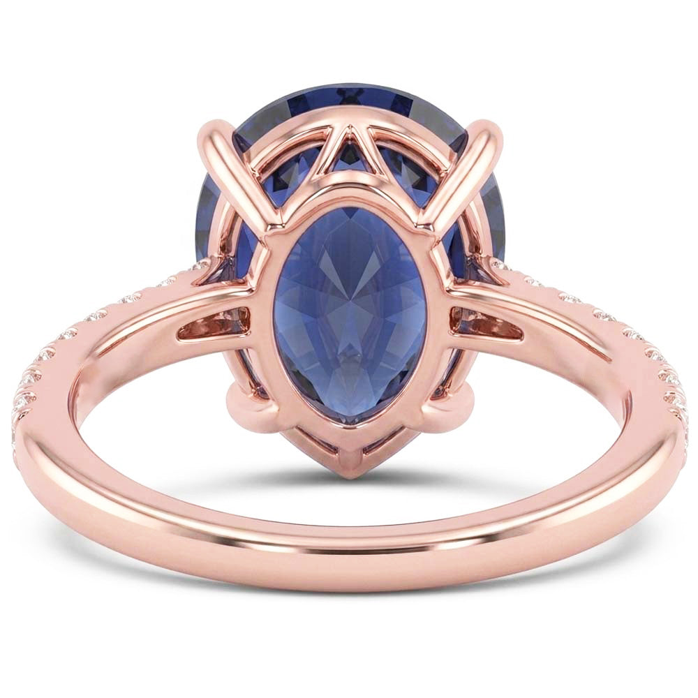 Natural Sapphire Ring 3ct - Rose Gold 14K