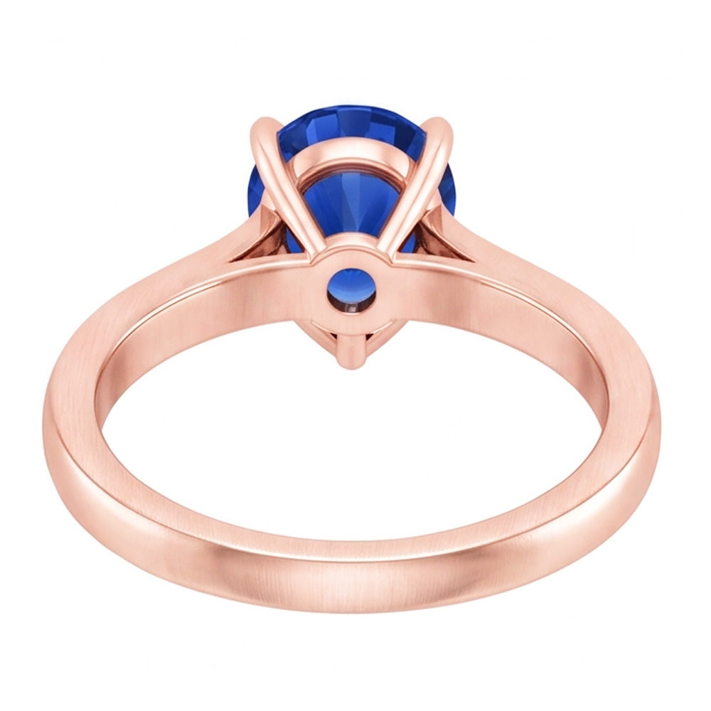 Natural Sapphire Ring 3ct - Rose Gold 14K