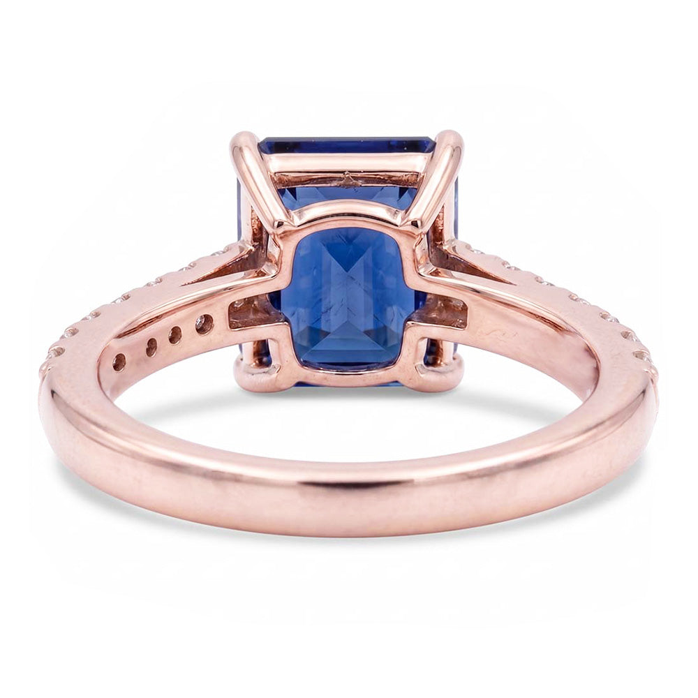 Natural Sapphire Ring 3ct - Rose Gold 14K