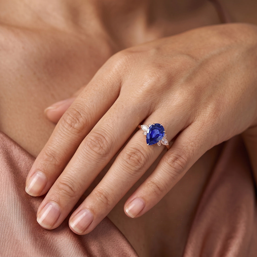 Natural Sapphire Ring 3ct - Rose Gold 14K