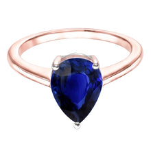 Natural Sapphire Ring 3ct - Two Tone 14K Gold